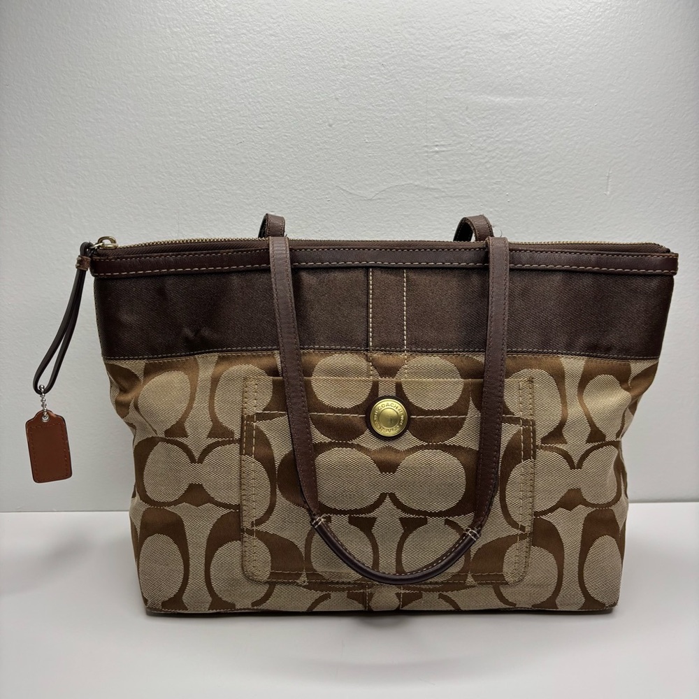 Coach Signature Stripe Tote